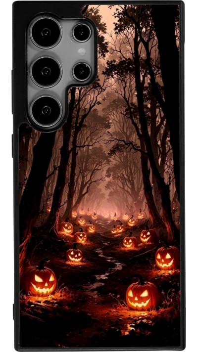 Samsung Galaxy S24 Ultra Case Hülle - Silikon schwarz Halloween 2025 Road of Terrifying Pumpkins