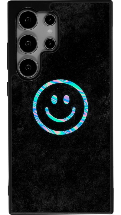 Samsung Galaxy S24 Ultra Case Hülle - Silikon schwarz Happy smiley irisirt