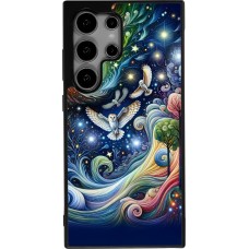 Samsung Galaxy S24 Ultra Case Hülle - Silikon schwarz Fliegender Blumen-Eule