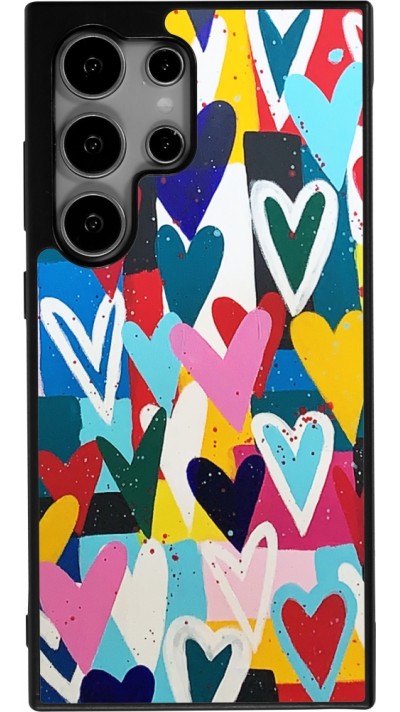Samsung Galaxy S24 Ultra Case Hülle - Silikon schwarz Joyful Hearts