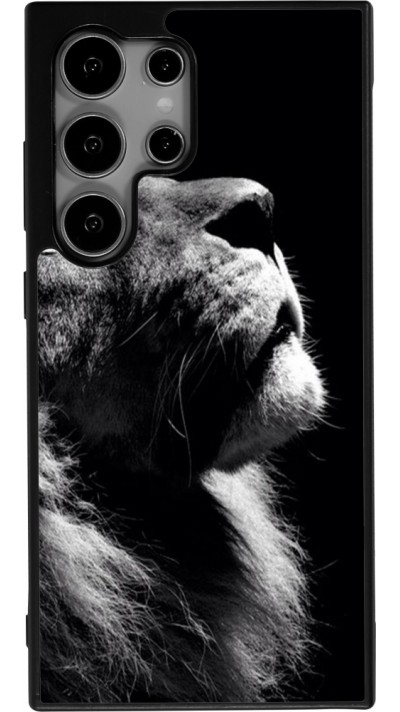 Samsung Galaxy S24 Ultra Case Hülle - Silikon schwarz Lion looking up