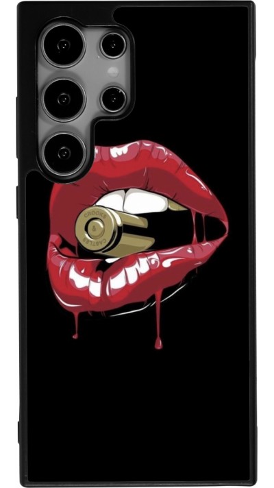 Samsung Galaxy S24 Ultra Case Hülle - Silikon schwarz Lips bullet