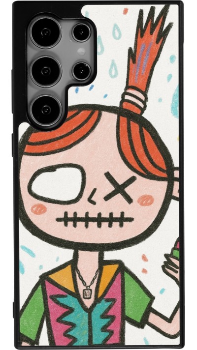 Coque Samsung Galaxy S24 Ultra - Silicone rigide noir Little Girl Sketch