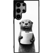 Samsung Galaxy S24 Ultra Case Hülle - Silikon schwarz Otter Toilettenpapier