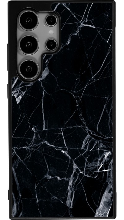 Samsung Galaxy S24 Ultra Case Hülle - Silikon schwarz Marble Black 01