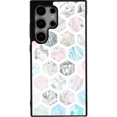 Samsung Galaxy S24 Ultra Case Hülle - Silikon schwarz Marble Everything