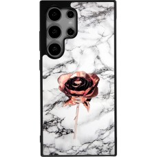 Samsung Galaxy S24 Ultra Case Hülle - Silikon schwarz Marble Rose Gold