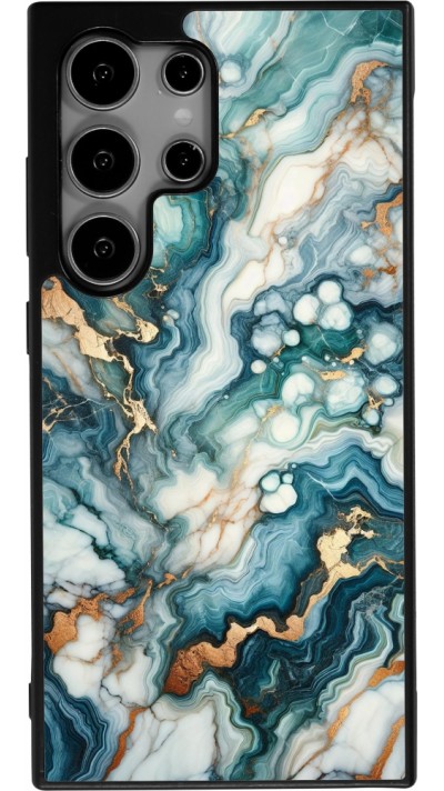 Samsung Galaxy S24 Ultra Case Hülle - Silikon schwarz Grüner Blauer Goldener Marmor