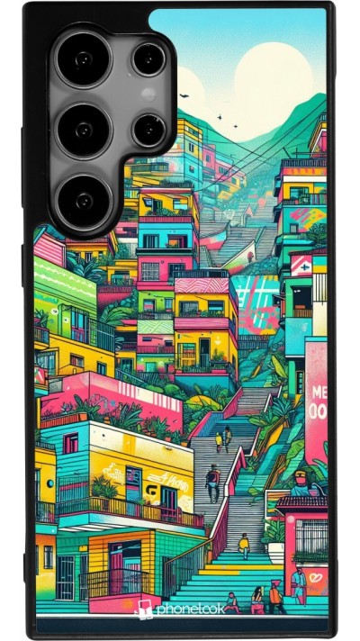 Samsung Galaxy S24 Ultra Case Hülle - Silikon schwarz Medellin Comuna 13 Kunst