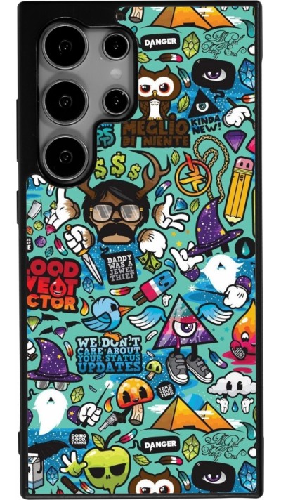 Samsung Galaxy S24 Ultra Case Hülle - Silikon schwarz Mixed Cartoons Turquoise