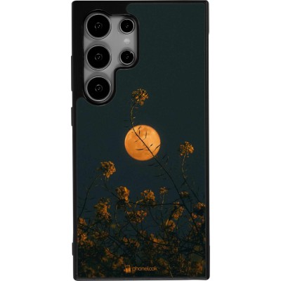 Samsung Galaxy S24 Ultra Case Hülle - Silikon schwarz Moon Flowers