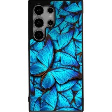 Samsung Galaxy S24 Ultra Case Hülle - Silikon schwarz Papillon bleu