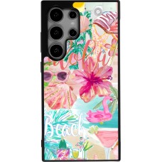 Samsung Galaxy S24 Ultra Case Hülle - Silikon schwarz Preppy Collage Aloha