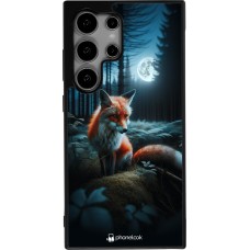 Samsung Galaxy S24 Ultra Case Hülle - Silikon schwarz Fuchs Mond Wald