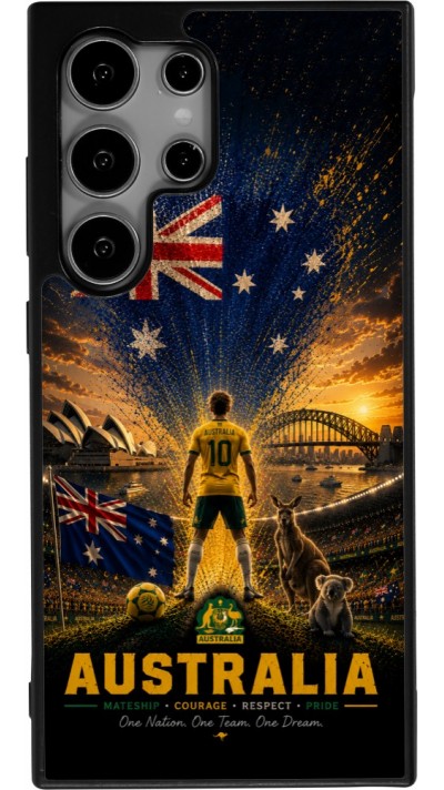 Samsung Galaxy S24 Ultra Case Hülle - Silikon schwarz Fussball Australien splash 2026