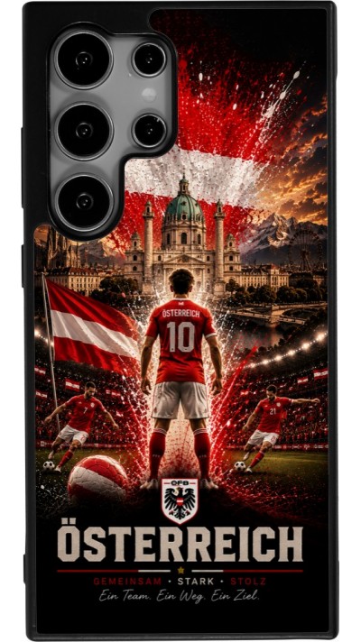 Samsung Galaxy S24 Ultra Case Hülle - Silikon schwarz Fussball Österreich splash 2026