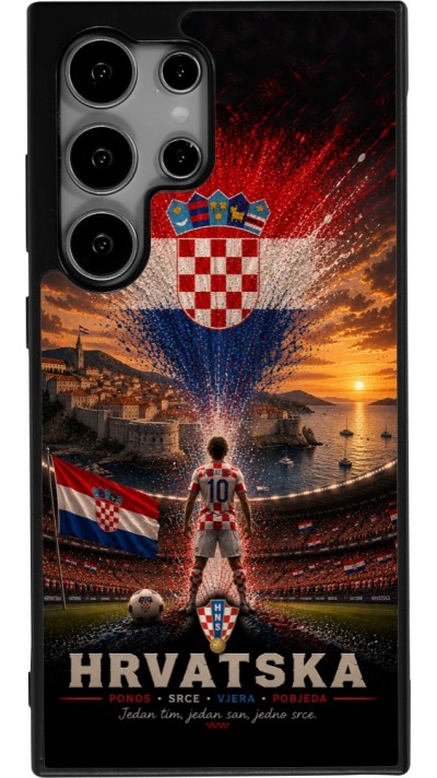 Samsung Galaxy S24 Ultra Case Hülle - Silikon schwarz Fussball Kroatien splash 2026