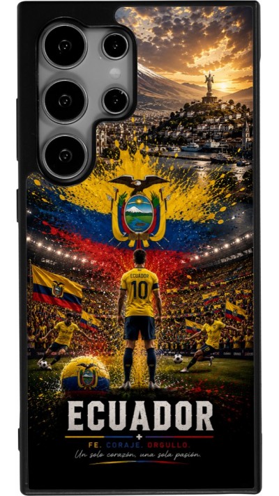 Samsung Galaxy S24 Ultra Case Hülle - Silikon schwarz Fussball Ecuador splash 2026