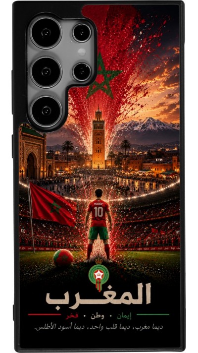 Samsung Galaxy S24 Ultra Case Hülle - Silikon schwarz Fussball Marokko splash 2026