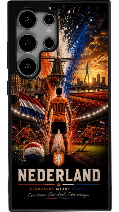 Samsung Galaxy S24 Ultra Case Hülle - Silikon schwarz Fussball Niederlande splash 2026