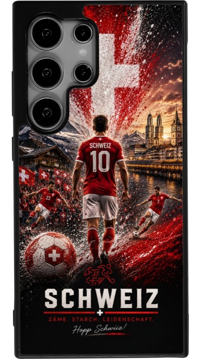 Samsung Galaxy S24 Ultra Case Hülle - Silikon schwarz Fussball Schweiz splash 2026