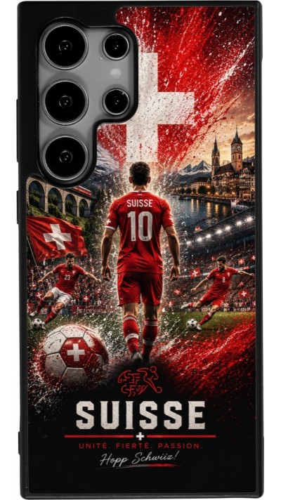 Samsung Galaxy S24 Ultra Case Hülle - Silikon schwarz Fussball Suisse splash 2026