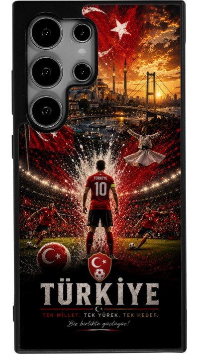 Samsung Galaxy S24 Ultra Case Hülle - Silikon schwarz Fussball Türkei splash 2026