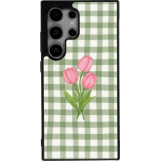 Samsung Galaxy S24 Ultra Case Hülle - Silikon schwarz Green vichy tulips 2026