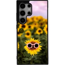 Samsung Galaxy S24 Ultra Case Hülle - Silikon schwarz Sunflower with glasses 2026