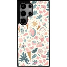 Samsung Galaxy S24 Ultra Case Hülle - Silikon schwarz Sommer Pink Muster