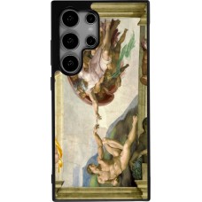 Samsung Galaxy S24 Ultra Case Hülle - Silikon schwarz Kunstbild - Die Erschaffung Adams - Michelangelo