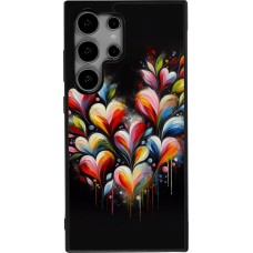 Samsung Galaxy S24 Ultra Case Hülle - Silikon schwarz Valentin 2024 Schwarzes Herz Abstrakt