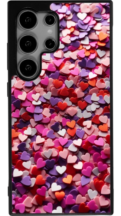 Coque Samsung Galaxy S24 Ultra - Silicone rigide noir Valentine 2025 Confetti
