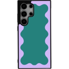 Samsung Galaxy S24 Ultra Case Hülle - Silikon schwarz Wavy Rectangle Green Purple