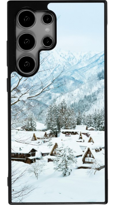 Samsung Galaxy S24 Ultra Case Hülle - Silikon schwarz Winter 25 Winter snowy landscape