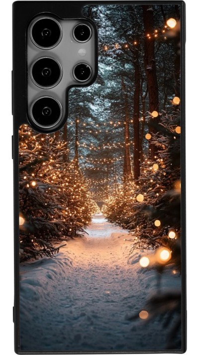 Samsung Galaxy S24 Ultra Case Hülle - Silikon schwarz Winter 25 Winter snowy road