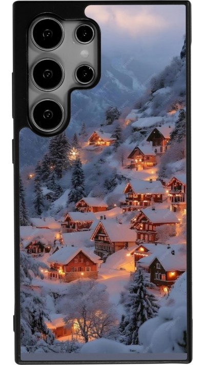 Samsung Galaxy S24 Ultra Case Hülle - Silikon schwarz Winter 25 Winter snowy village