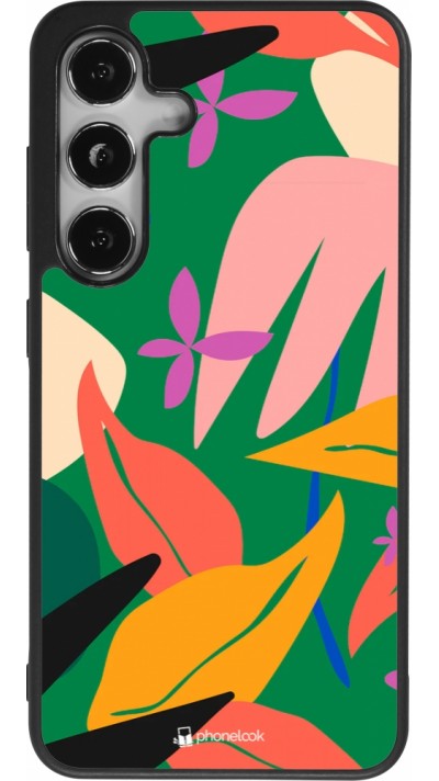 Samsung Galaxy S25 Case Hülle - Silikon schwarz Abstract Jungle