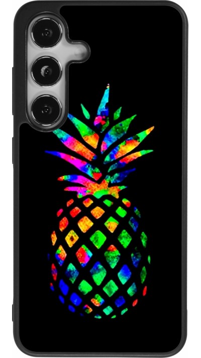 Samsung Galaxy S25 Case Hülle - Silikon schwarz Ananas Multi-colors