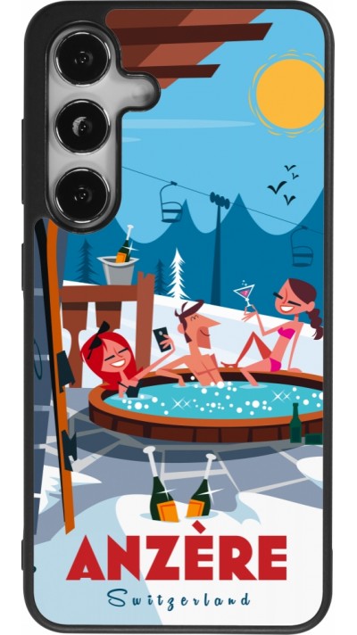 Samsung Galaxy S25 Case Hülle - Silikon schwarz Anzère Mountain Jacuzzi