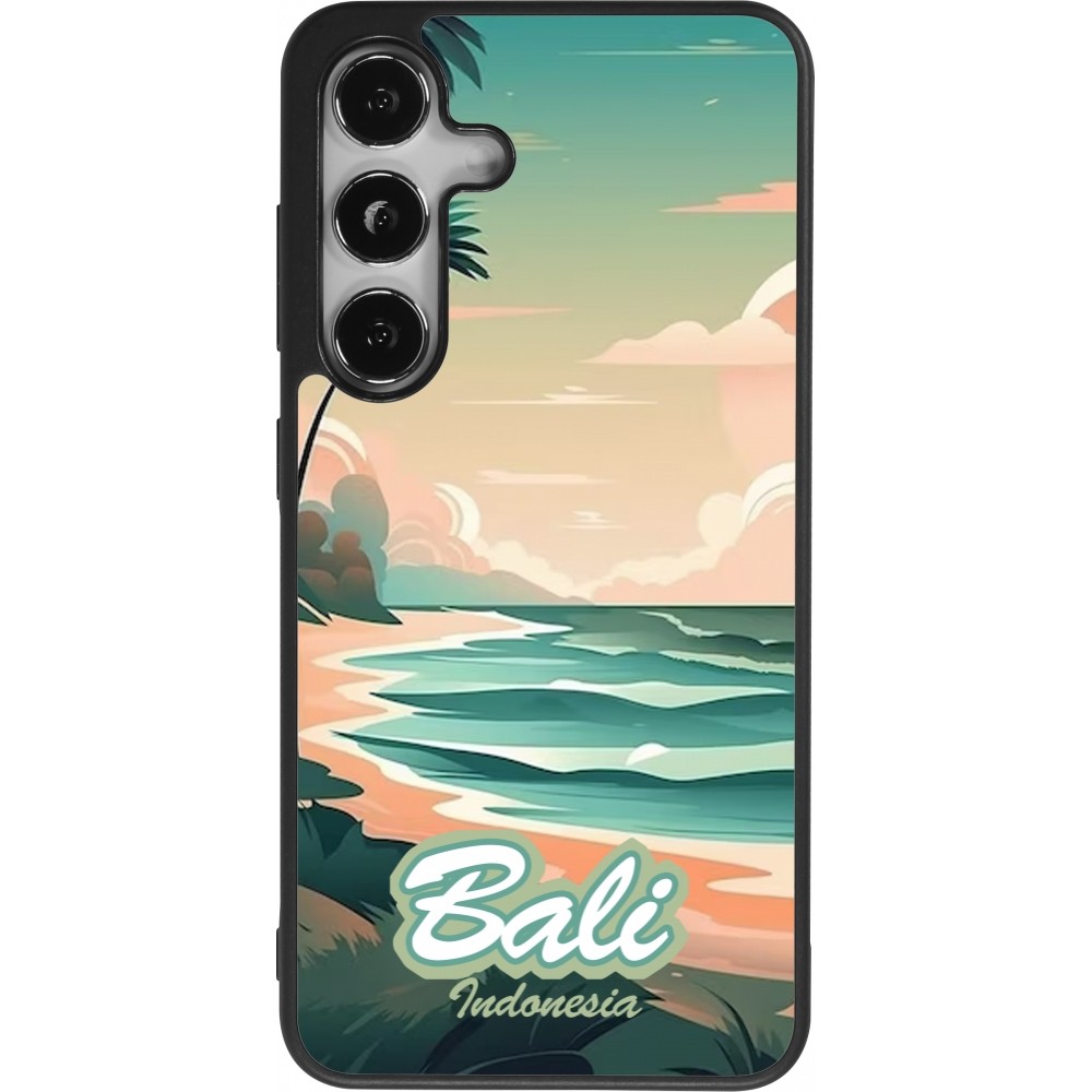 Samsung Galaxy S25 Case Hülle - Silikon schwarz Bali Landscape