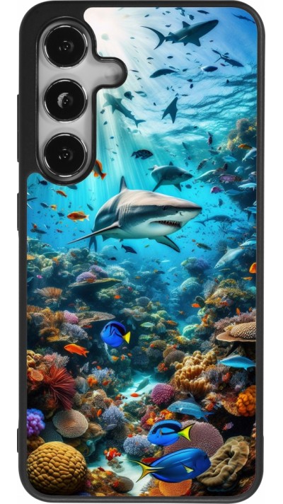 Samsung Galaxy S25 Case Hülle - Silikon schwarz Bora Bora Meer und Wunder