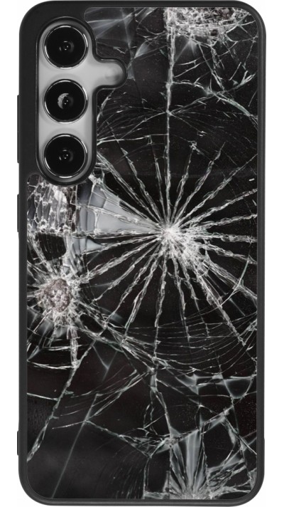 Samsung Galaxy S25 Case Hülle - Silikon schwarz Broken Screen