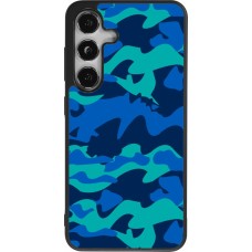 Samsung Galaxy S25 Case Hülle - Silikon schwarz Camo Blue