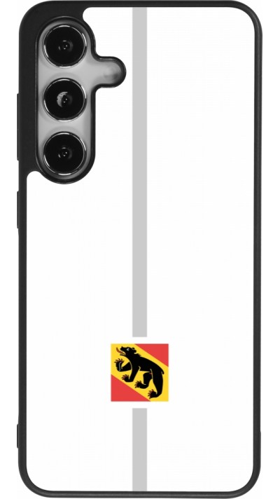 Coque Samsung Galaxy S25 - Silicone rigide noir Canton BE blanc