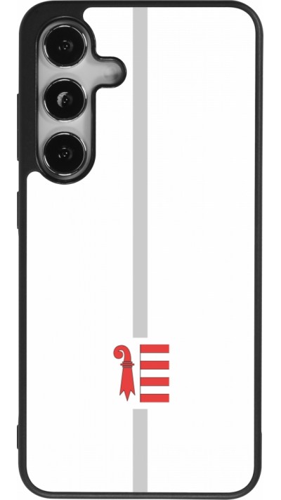 Coque Samsung Galaxy S25 - Silicone rigide noir Canton JU blanc