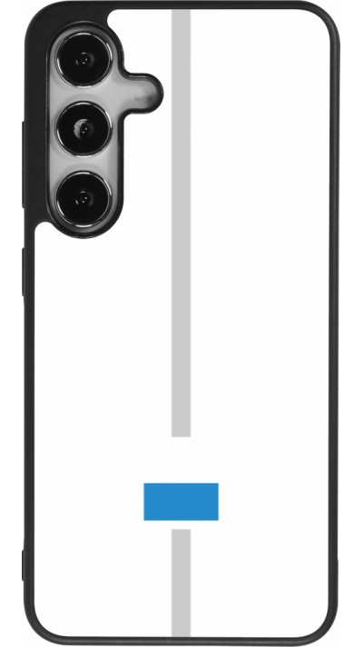 Coque Samsung Galaxy S25 - Silicone rigide noir Canton LU blanc