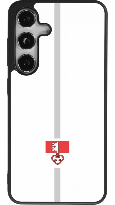 Coque Samsung Galaxy S25 - Silicone rigide noir Canton OW blanc