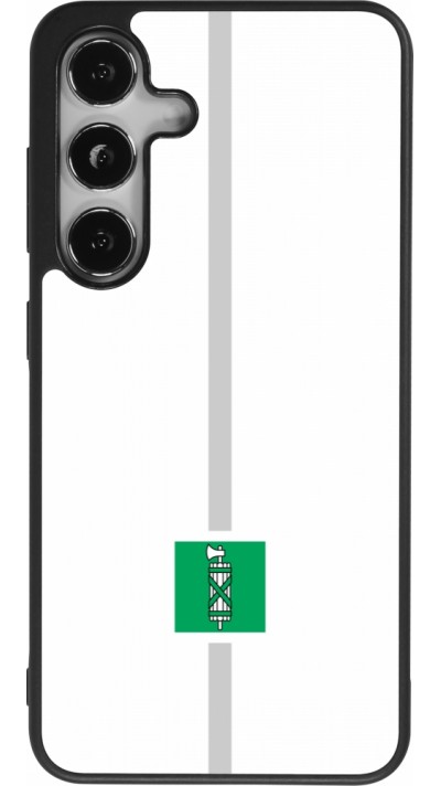 Coque Samsung Galaxy S25 - Silicone rigide noir Canton SG blanc