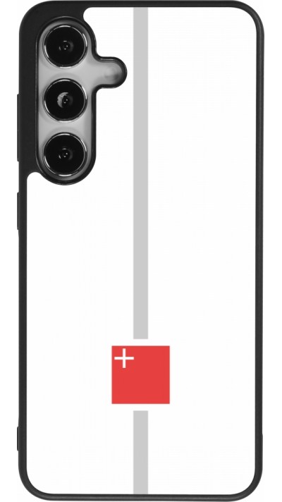 Coque Samsung Galaxy S25 - Silicone rigide noir Canton SZ blanc